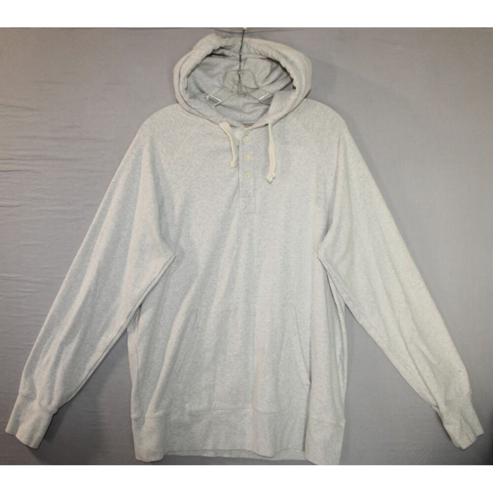 Authentic The Normal Brand Men's Hoodie Sweater Hoodie Gray Large Button Close